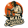 Mad scientist in the lab