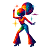 WPAP Style - Ballerina da discoteca degli anni '70
