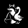 Fox and goose in friendship