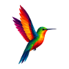 WPAP Style Polygon Animals - Hummingbird