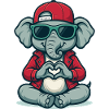 Herz-Elefant mit Style