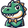 Crocodile in a bow tie