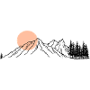 Peach Horizon Line Art