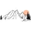 Sunrise Mountain Range Illustration