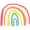 Whimsical Rainbow Brush Arc
