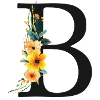 B Monogram, Floral, Personalizable