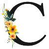 C Monogram, Floral, Customizable