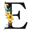 P Monogram, Floral, Customizable