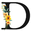 D Monogram, Floral, Customizable