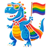 Pride Dino with Rainbow Cape