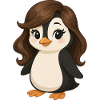 Cute Penguin Girl Cartoon Woman