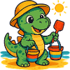 Dinosaure ludique avec accessoires d’été