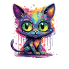 Bunte Neon Katze
