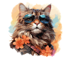 Hawaiian cat with style
