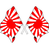 Crossed Rising Sun Flags