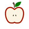 Half Apple Fruit Illustration