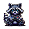 Raccoon Gamer Gaming Nerd