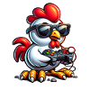 Chicken Gaming Gamer Nerd