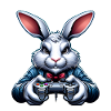 Bunny Rabbit Gamer Gaming Nerd