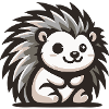 Hedgehog gray and white fur