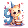 chaton mignon fille 9e anniversaire