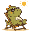Chilling dinosaur with sunglasses