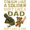 Strong soldier father with heart