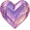 3D Glass Heart Purple