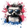 Lustiger Igel mit Sonnenbrille