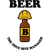 Beer bottle with construction helmet