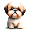 Adorable Shih Tzu Puppy Illustration