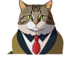 Businessman cat with tie