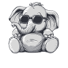 Cool elephant with sunglasses