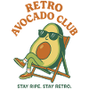 Retro avocado with sunglasses