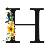 H Monogram, Floral, Personalizable