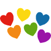 Rainbow hearts Pride