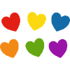 Coeurs arc-en-ciel Pride