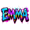 graffiti, letters, emma, illustration