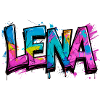 graffiti, letters, lena, illustration