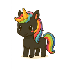 Einhorn mit Regenborgenmähne