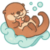 Kawaii Otter with Starfish