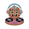 Christmas DJ Cookie with headphones