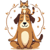 Zen Dog and Cat Meditation
