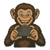 Affe mit Smartphone