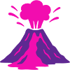 Vulkanausbruch in pink