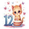 chaton mignon fille 12e anniversaire