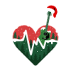 guitare électrique heartbeat Noël design