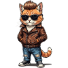 Chat en tenue rockabilly