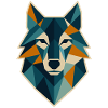 Geometric Wolf Head Polygon Style