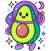 Avocado Astronaut im Weltall